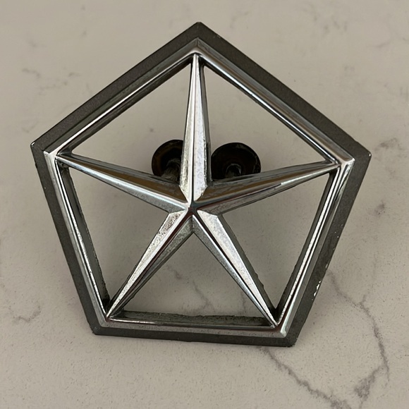 Vintage OEM Chrysler Star Emblem - Silver Used Condition - Picture 1 of 6